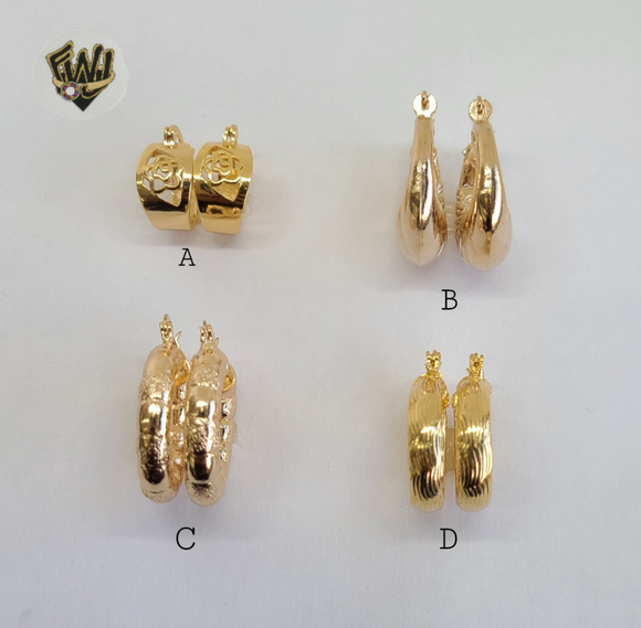 (1-2602 A-D) Gold Laminate Hoops - BGO - Fantasy World Jewelry