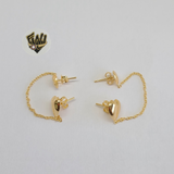 (1-1235-D) Gold Laminate - Double Heart Earrings  - BGF - Fantasy World Jewelry