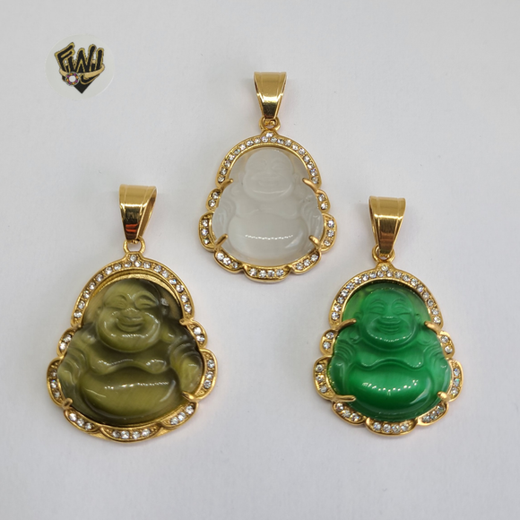 (4-2002) Stainless Steel - Colorful Buddha Pendants. - Fantasy World Jewelry