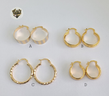 (1-2608 A-C) Gold Laminate Hoops - BGO - Fantasy World Jewelry