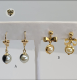 (1-1017) Gold Laminate Earrings - BGO - Fantasy World Jewelry