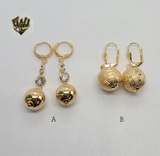 (1-1005) Gold Laminate - Balls Earrings - BGF - Fantasy World Jewelry