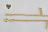 (1-0197) Gold Laminate - 3mm Rolo Anklet w/Charms - 10" - BGF - Fantasy World Jewelry