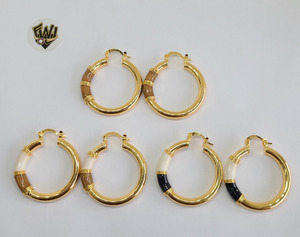 (1-2738-1) Gold Laminate - Colorful Hoops - BGO - Fantasy World Jewelry