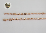 (1-0176) Gold Laminate - 3mm Alternative Anklet with Bears - 10" - BGO - Fantasy World Jewelry