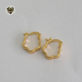 (1-2505) Gold Laminate - Flower Hoops - BGO - Fantasy World Jewelry