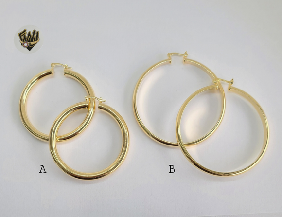 (1-2977) Gold Laminate - Plain Hoops - BGF - Fantasy World Jewelry