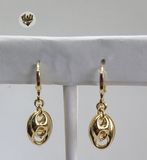 (1-2642 A-C) Gold Laminate - Puff Hoops Earrings  - BGF - Fantasy World Jewelry