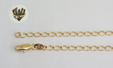 (1-0183) Gold Laminate - 3.5mm Open Link Anklet with Charms - 10" - BGF - Fantasy World Jewelry