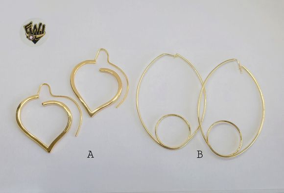 (1-2721-A) Gold Laminate Hoops - BGO - Fantasy World Jewelry