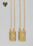 (1-3314) Gold Laminate - 14mm Scapulars Necklace - 24''- BGO - Fantasy World Jewelry