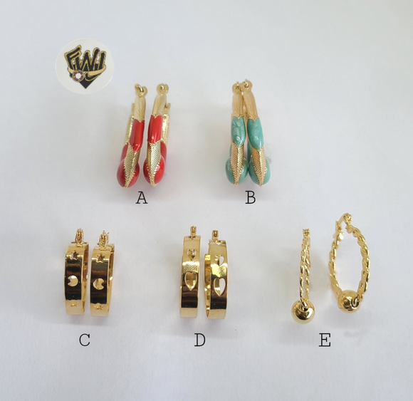 (1-2597) Gold Laminate Hoops - BGO - Fantasy World Jewelry