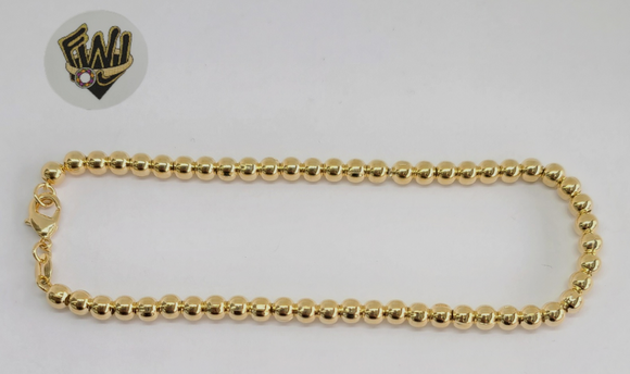 (1-0076) Gold Laminate - 4.5mm Balls Anklet - 10