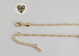 (1-0258) Gold Laminate - 2mm Paper Clips Anklet w/Charms - 9.5" - BGO - Fantasy World Jewelry