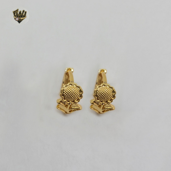 (1-2512-A) Gold Laminate - Flowers Hoops - BGO - Fantasy World Jewelry