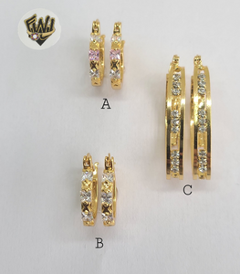 (1-2639) Gold Laminate Hoops- BGO - Fantasy World Jewelry