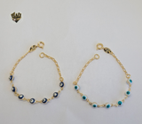 (1-0981) Gold Laminate -2mm Link Bracelet w/ Eyes- 6" - BGF - Fantasy World Jewelry