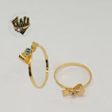 (1-3007-2) Gold Laminate- Ring with Bows - BGO - Fantasy World Jewelry