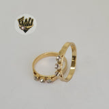 (1-3027) Gold Laminate - CZ Band Ring -BGO - Fantasy World Jewelry