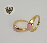 (1-3029) Gold Laminate- Pink Ring - BGF - Fantasy World Jewelry