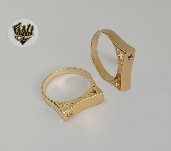 (1-3037) Gold Laminate- Square CZ Ring - BGF - Fantasy World Jewelry