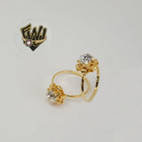 (1-3044) Gold Laminate-Rose Ring w/CZ - BGF - Fantasy World Jewelry