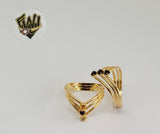 (1-3042) Gold Laminate - 3 Stone Ring - BGF - Fantasy World Jewelry