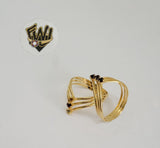(1-3042) Gold Laminate - 3 Stone Ring - BGF - Fantasy World Jewelry