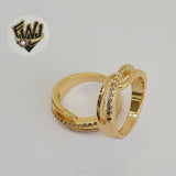(1-3052-A) Gold Laminate - CZ Band Ring - BGO - Fantasy World Jewelry