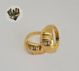 (1-3052) Gold Laminate - Three CZ Ring - BGO - Fantasy World Jewelry
