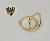 (1-3059) Gold Laminate - Square Band Ring - BGO - Fantasy World Jewelry