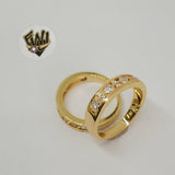 (1-3081) Gold Laminate- CZ Band Ring- BGO - Fantasy World Jewelry