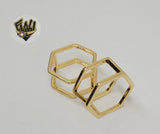 (1-3082) Gold Laminate-Hexagon Ring- BGO - Fantasy World Jewelry