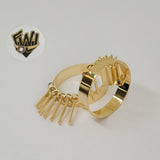 (1-3065-2) Gold Laminate - Ring with Charms - BGF - Fantasy World Jewelry