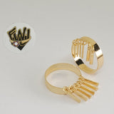 (1-3065-2) Gold Laminate - Ring with Charms - BGF - Fantasy World Jewelry