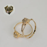 (1-3074-3) Gold Laminate - CZ Flower Ring - BGF - Fantasy World Jewelry