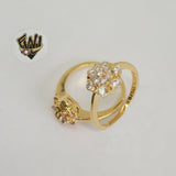 (1-3092-1) Gold Laminate-Flower Crystal Ring - BGO - Fantasy World Jewelry
