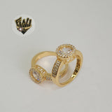 (1-3094) Gold Laminate-CZ Ring - BGO - Fantasy World Jewelry
