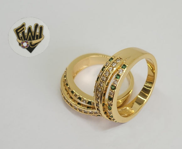 (1-3096) Gold Laminate-CZ Ring - BGO - Fantasy World Jewelry