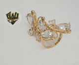 (1-3100-1) Gold Laminate-Butterfly Crystal Ring - BGO - Fantasy World Jewelry