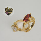 (1-3085-1) Gold Laminate-2  CZ Hearts Ring- BGO - Fantasy World Jewelry