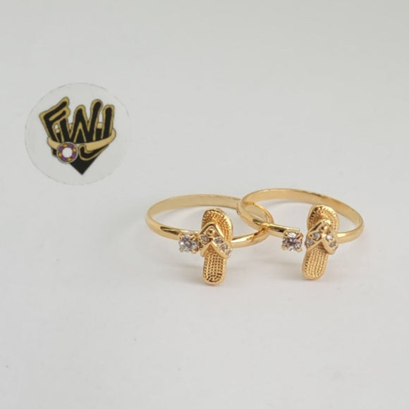 (1-3086-1) Gold Laminate-Adjustable Sandal Ring - BGF - Fantasy World Jewelry