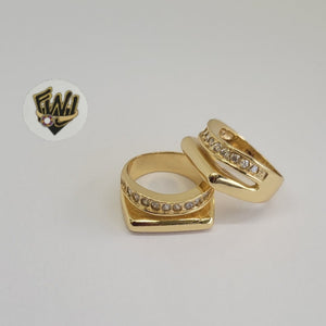 (1-3103-1) Gold Laminate- Double CZ Ring - BGF - Fantasy World Jewelry