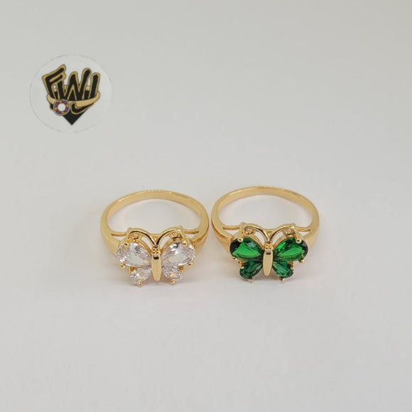 (1-3104) Gold Laminate- CZ Butterfly Ring - BGO - Fantasy World Jewelry