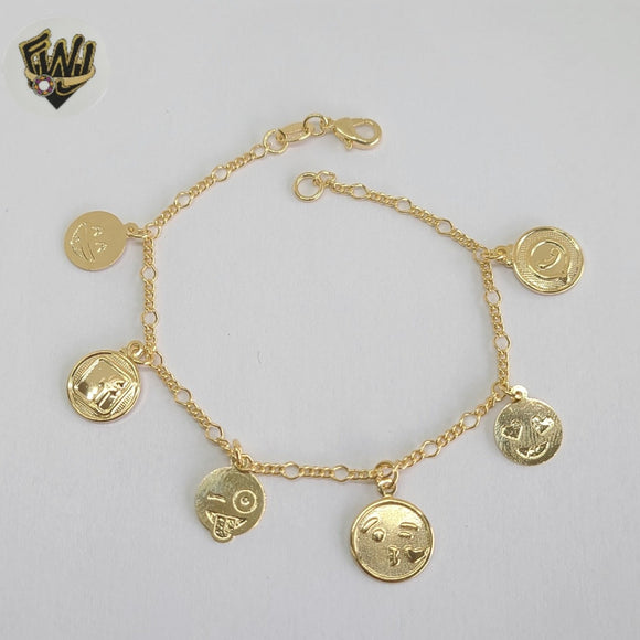 (1-0510) Gold Laminate - 2.5mm Figaro Bracelets w/Charms - BGF - Fantasy World Jewelry