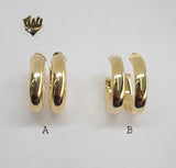 (1-2982) Gold Laminate - Plain Post Half Hoops - BGF - Fantasy World Jewelry