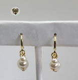 (1-2652 A) Gold Laminate - Pearls Hoop Earrings - BGF - Fantasy World Jewelry