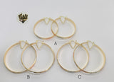 (1-2784) Gold Laminate - Three Tone Hoops - BGO - Fantasy World Jewelry