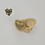 (1-3126) Gold Laminate - Heart with CZ Ring - BGO - Fantasy World Jewelry