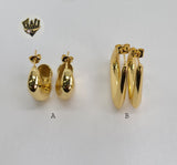 (1-2757) Gold Laminate - Half Hoops Earrings - BGO - Fantasy World Jewelry